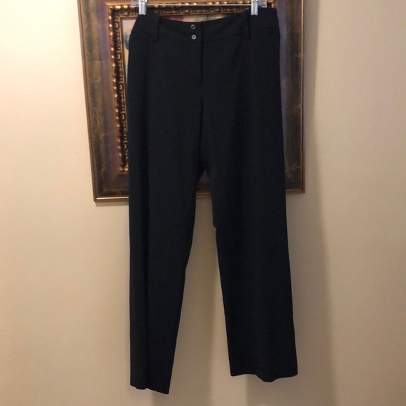 AB Studio Classic black wide leg pants with faux front and back real pockets - Picture 1 of 9